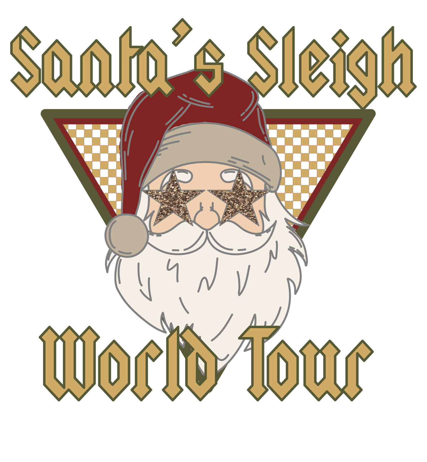 Christmas Santa's Sleigh World Tour DTF Transfer