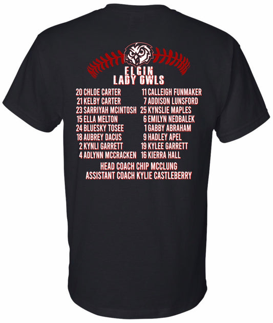 Elgin Lady Owls Slow Pitch State Tournament Shirts