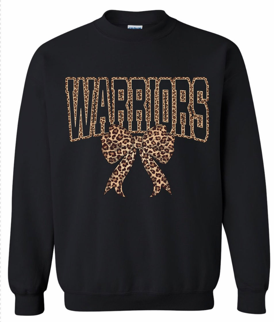 Warriors Leopard Bow Sweatshirt